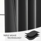 MIULEE Grey Back Tab Blackout Curtains 52x120 Inch Long 2 Panels Set | Rod - Image 7