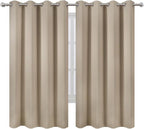 Khaki Blackout Curtains 66 x 63 Inch Length/Set of 2 Curtain Panels/Thermal - Image 2