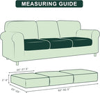Hokway Stretch Couch Cushion Covers, 3 Piece Individual Sofa Cushion - Image 3