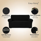 Easy-Going Stretch Oversized Sofa Couch Slipcover Washable Black | 1-Piece - Image 3