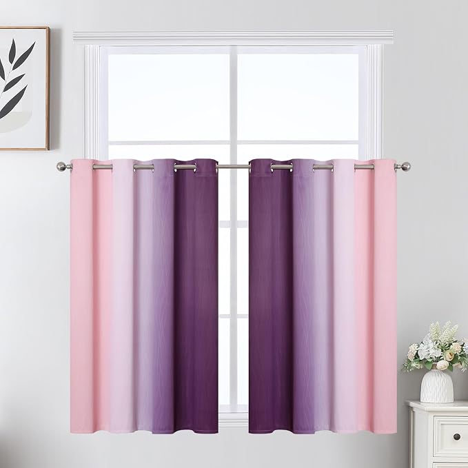 Pink and Purple Ombre Blackout Curtains - Image 2