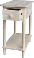 International Concepts Solid Wood Narrow Side Table Unfinished - Image 6
