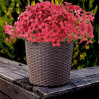 Artificial Outdoor Flowers,8 Bundles UV Resistant Fake Flowers,Artificial Violet Flower Plastic Faux Greenery Plants for Outdoor Garden Porch Window Box Decoration(Rose Red) - Image 4