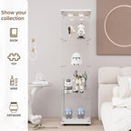 Glass Display Cabinet with LED Light and Lock, 4-Shelf Curio Cabinets with 5mm - Image 7