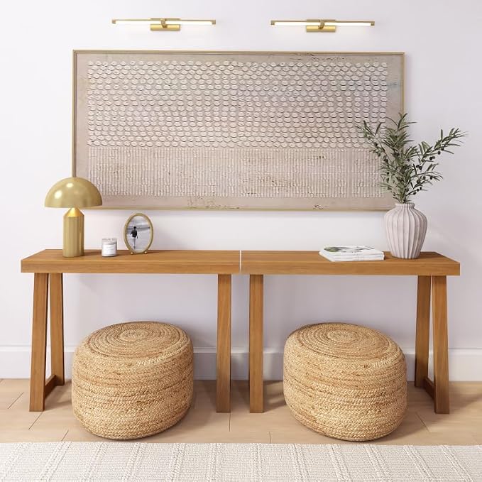 Plank+Beam Solid Wood Console Table, 46 Inch, Sofa Table, Narrow Entryway Table - Image 8