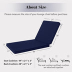 Chaise Lounge Cushions Outdoor, 4 Adjustable Ties Lounge Chair Cushions - Image 5