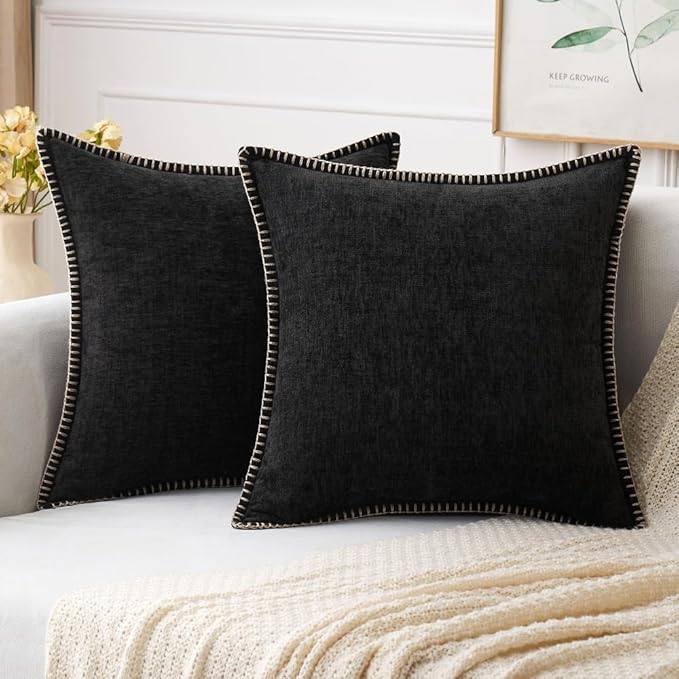 MIULEE Decorative Couch Throw Pillow Covers 18x18 Inch Black 2 Pack | Halloween by MIULEE
