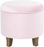 HomePop by Kinfine Fabric Upholstered Round Storage Ottoman - Image 4