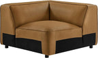 Modway Auren Vegan Leather Corner Modular Chair in Camel - Image 6