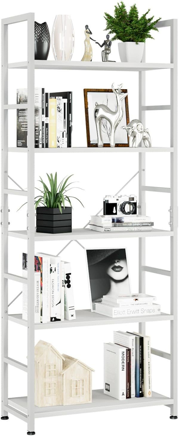 NUMENN 5 Tier Bookshelf, Tall Bookcase Shelf Storage Organizer, Modern Book by NUMENN