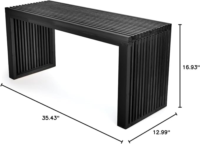 APRTAT Bamboo Dining Bench, 35 inch Farmhouse Decor Indoor Kitchen Table Bench - Image 3