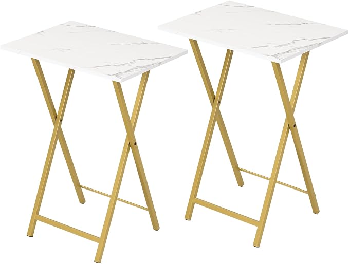 HOOBRO Folding TV Tray Tables, Industrial Snack Tables by HOOBRO