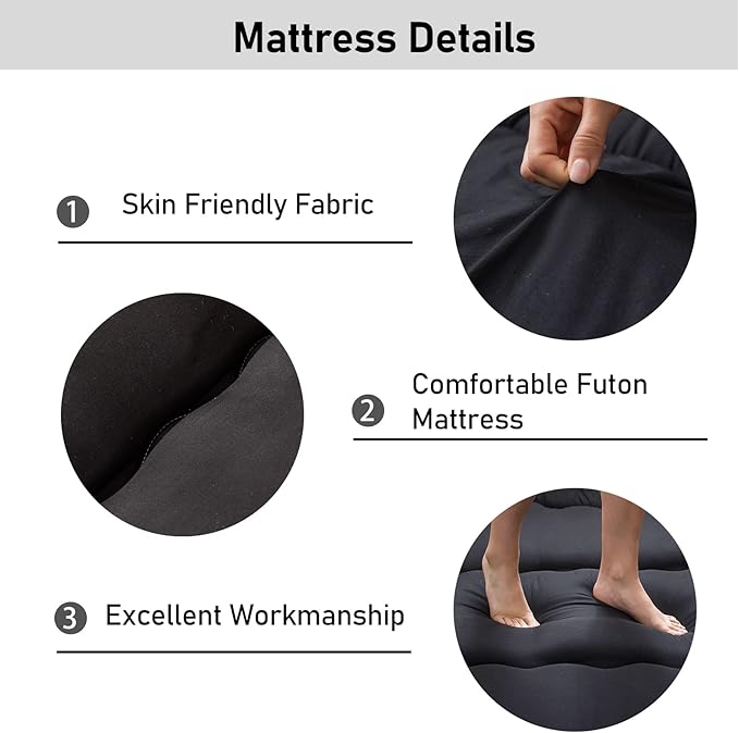MAXYOYO Cot Japanese Floor Futon Mattress, Single Size Tatami Mat Sleeping Pad - Image 5