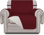 Easy-Going Reversible Couch Cover, Small Chair, Christmas Red/Ivory | Machine by Easy-Going
