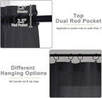 Black Sheer Curtains 84 Inches Long 2 Panels Set - Image 4