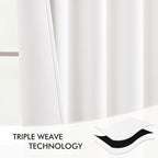MIULEE Pure White Back Tab Blackout Curtains 52x102 Inch Long 2 Panels Set | - Image 7