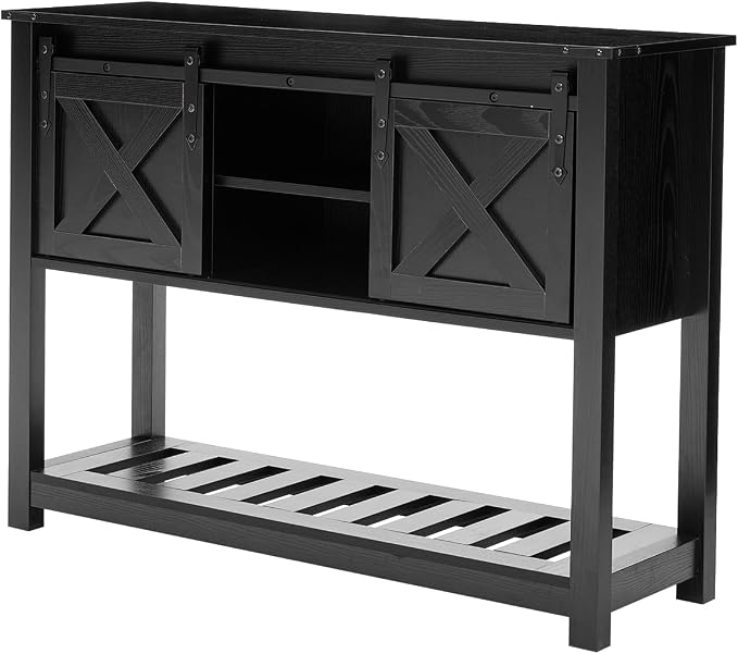 Black Farmhouse Entryway Table, Rustic Hallway Table - Image 7