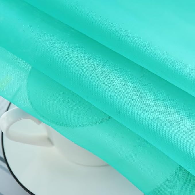 SpaceDresser Sheer Voile Window Treatment. Rod Pocket Curtain Panels - Image 5