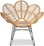 Maykoosh Bohemian Natural Brown Vintage Vogue and Black Metal Accent Chair - Image 7