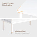 Narrow Side Table with Fabric Basket, Slim Nightstand with 3-Tier Storage Shelf - Image 7