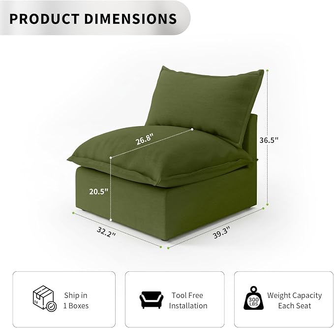 Cloud Sectional Couches, Down Filled Sofa - Image 2