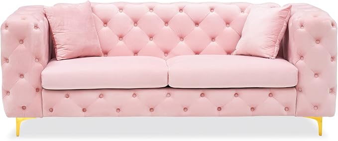 DAMAIFROM 75" Sofa Couch Mid Century Modern Velvet Couch Tufted Button Sofa - Image 8