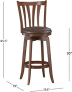 Hillsdale 29.5" Savana Wood Swival Bar Height Stool - Image 3