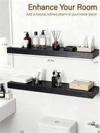 Solid Wood Floating Shelves, 31.5in Finished Real Wood Wall Shelves - Image 4