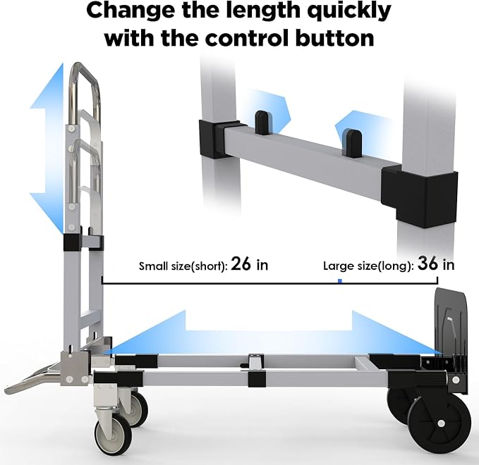 White Convertible Hand Truck Dolly Cart - Image 2