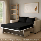 Sleeper Sofa Bed Sheet, 100% Cotton 400 Thread Count, 4 Piece Set, Deep Pocket - Image 8