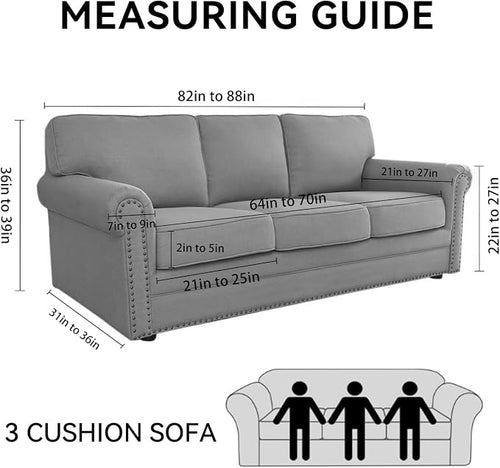 100% WaterproofCouch Cover 4-Piece Set Striped Sofa Slipcovers - Image 2