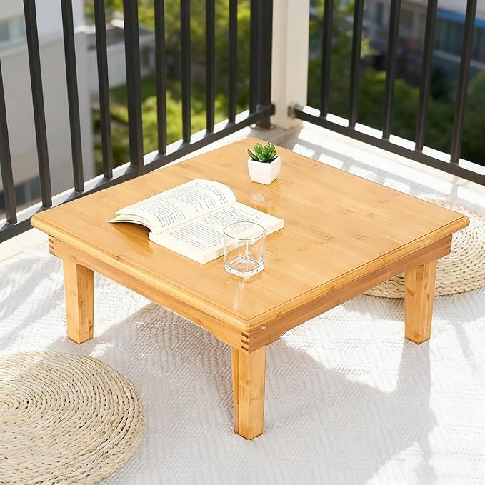 Folding Table, Japanese-Style Household Square Bamboo Tables, Computer Table - Image 6