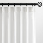Topfinel White Pinch Pleat Linen Curtains by Topfinel