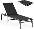 Ciokea Aluminum Chaise Lounge Ourdoor, Foldable & Assemble Free Outdoor Lounge by CIOKEA