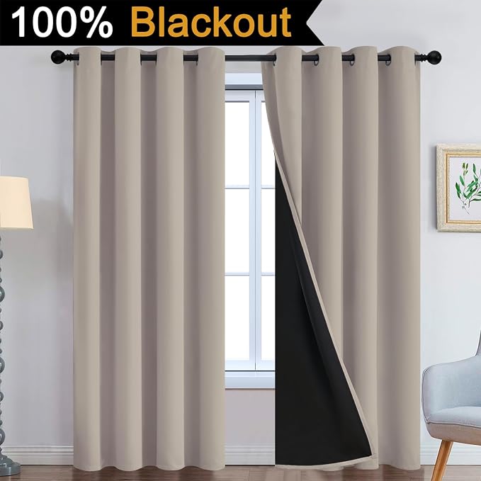 Yakamok Natural Blackout Curtains 90 Inches Long - Image 2