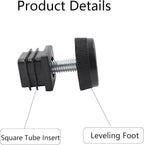 8Pcs Adjustable Leveling Feet, Square Insert Kit, Furniture Glide Leveler - Image 4