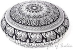 Mandala Floor Pillow Cover Meditation Cushion Seating Throw Hippie Round by EyesofIndia