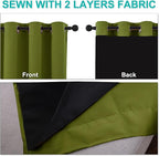 NICETOWN 100% Blackout Curtain Panels, Thermal Insulated Black Liner Curtains - Image 5