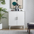 Home Square 2 Door Wood Bar Cabinet Set in White - Image 7