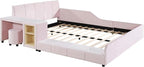 SOFTSEA Queen Upholstered Grounded Bed, Mother & Child Platform Bed - Image 5
