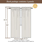 Chyhomenyc Sky Blue Sheer Curtains 96 inches Long 2 Panels, Light Filtering - Image 3
