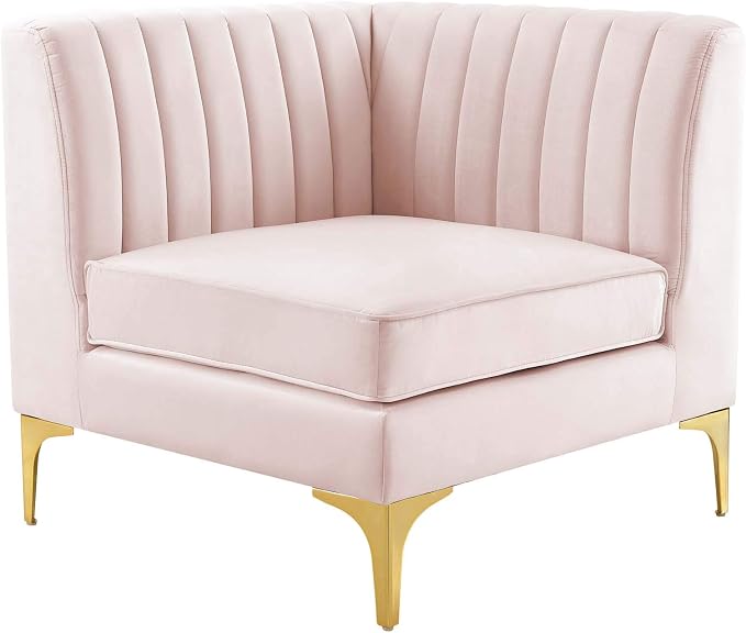 Modway EEI-4346-PNK Triumph Channel Tufted Performance Velvet Loveseat - Image 5