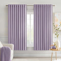MIULEE Lilac Back Tab Blackout Curtains 52x63 Inches Long 2 Panels Set | Rod by MIULEE