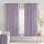 MIULEE Lilac Back Tab Blackout Curtains 52x63 Inches Long 2 Panels Set | Rod by MIULEE