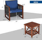 Tangkula 3 Pieces Patio Wicker Furniture Set, Rattan Outdoor Sofa Set - Image 4