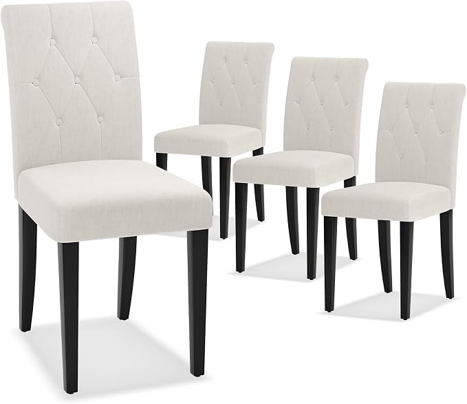 Welzona Upholstered Dining Chairs Set of 4, Button Tufted Parsons Dining Chair - Image 8