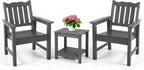Stoog 3 Piece Patio Dining Sets, All-Weather Outdoor Chairs Set of 2 by Stoog