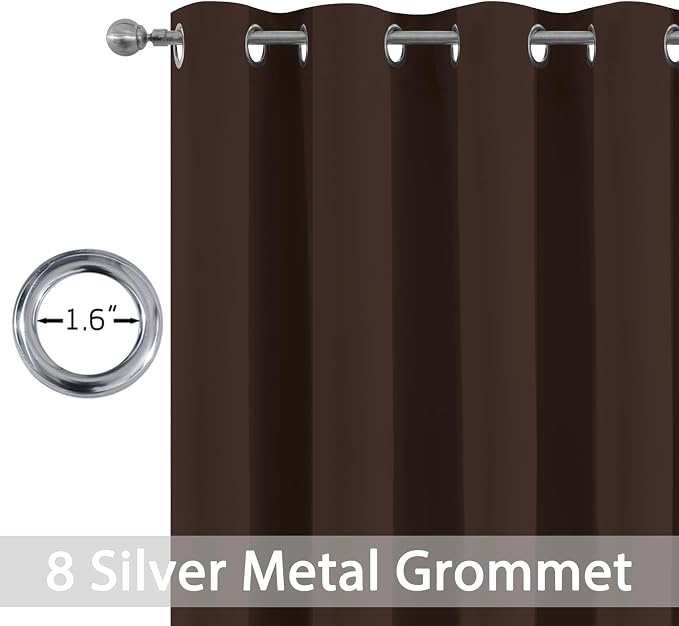 Yakamok Room Darkening Curtains 52x108 inch Chocolate Brown-Living Room | 2 - Image 2