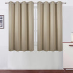 Blackout Curtains 66 x 54 Inch Long Beige Curtains Set of 2 Panels Room by Lemomo