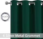 Yakamok Room Darkening Curtains 42x72 inch Length Dark Green-Living Room | 2 - Image 2